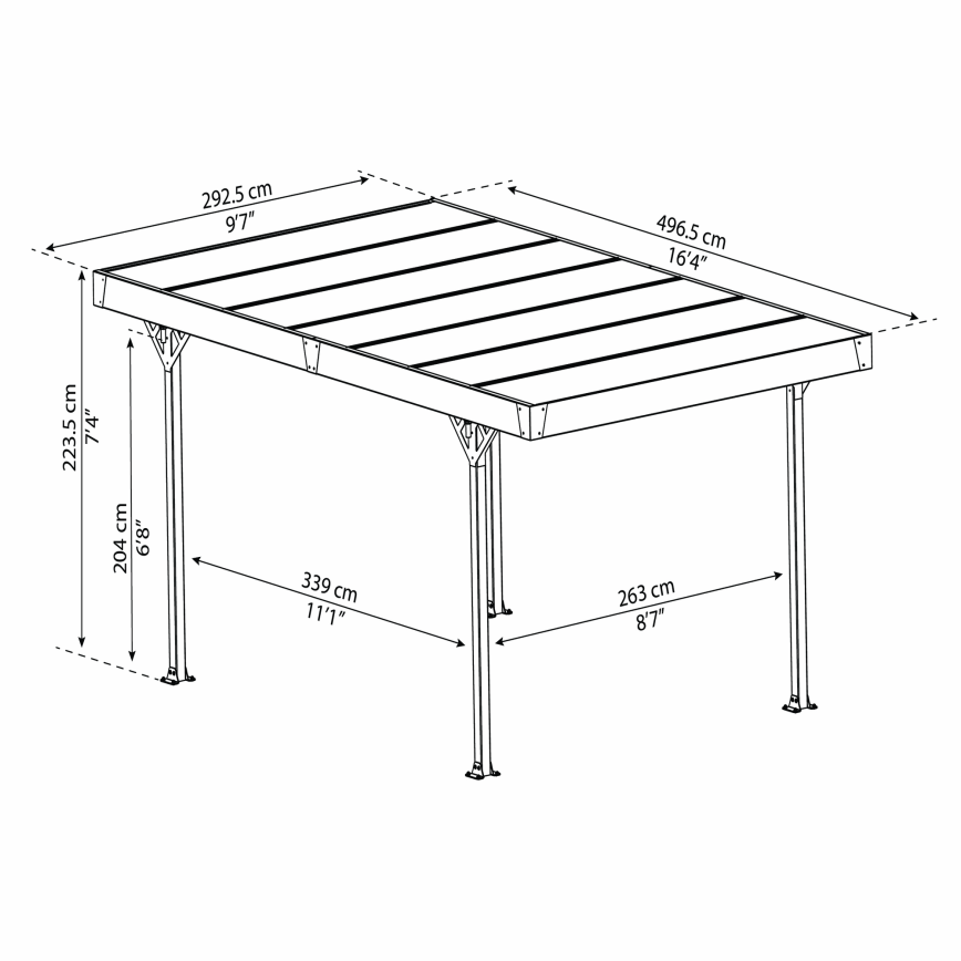 Carport, Palma 5000, Antracitgrå